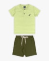 Conjunto Infantil Masculino Camisa Gola Padre e Bermuda - ReiRex - Matcha-33c86607-60d5-4572-a1d1-816d63f78979