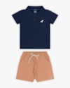 Conjunto Infantil Masculino Camisa Polo e Bermuda - ReiRex - Oxford-31440368-8fa5-48e1-a436-562ce90a1202