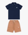 Conjunto Infantil Masculino Camisa Polo e Bermuda - ReiRex - Oxford-5cf00bc1-0bb8-49d4-ad41-dc2a375bdf1c