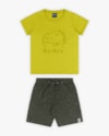 Conjunto Infantil Masculino com Estampa Relevo de Dino - ReiRex - Aspargo-4122f877-efd2-4b30-9bfd-e655beb081c5