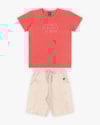 Conjunto Infantil Masculino com Estampa Relevo- ReiRex - Lagosta-819e1b00-3cb3-4614-a023-7cebbc8e8dbb
