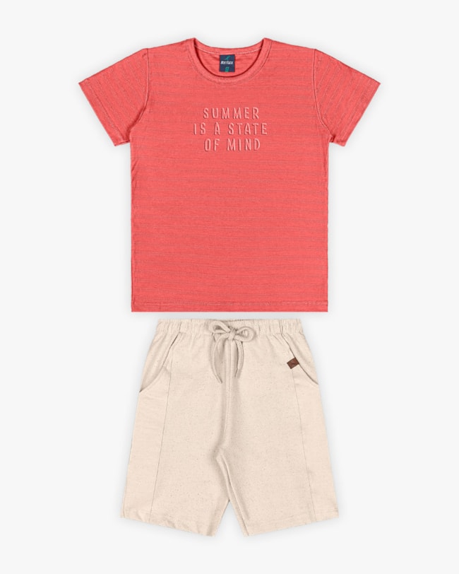 Conjunto Infantil Masculino com Estampa Relevo- ReiRex - Lagosta-04d4aa8f-dd98-487a-b311-4de8819ed104
