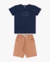 Conjunto Infantil Masculino com Estampa Relevo - ReiRex - Oxford-dc666cc0-ee46-45b7-a65f-37457a930832