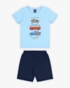 Conjunto Infantil Masculino Estampa Aventura na Praia - Rei Rex - Azul-2e3bd5ca-19fe-480e-baca-2360c5cd144e