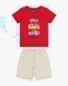 Conjunto Infantil Masculino Estampa Aventura na Praia - Rei Rex -Tomato-ac7a1436-a1e2-4e7d-9061-ca06a76d78bb