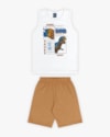 Conjunto Infantil Masculino Estampa Dinossauro - Rei Rex - Branco-26c51b44-b015-49df-9716-95e3b44c9913