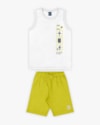 Conjunto Infantil Masculino Estampa Explore o Mundo - Rei Rex - Branco-c56dc7db-bdbe-46bb-8807-f9a1d004ee40