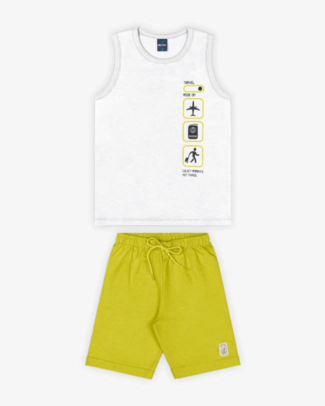 Conjunto Infantil Masculino Estampa Explore o Mundo - Rei Rex - Branco-75a4bf40-851b-4538-9b83-48956d5b0c26