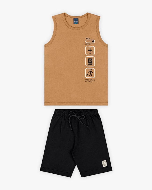 Conjunto Infantil Masculino Estampa Explore o Mundo - Rei Rex - Capim Dourado-ad729fd9-559d-4538-869c-a387f6c21e21