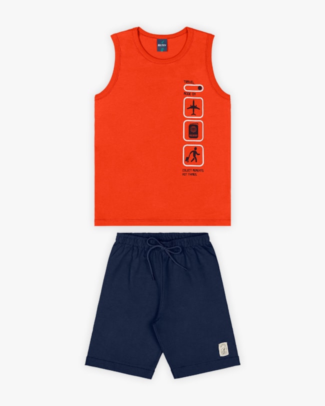 Conjunto Infantil Masculino Estampa Explore o Mundo - Rei Rex - Carrot-b11f9c1e-99fe-4ec0-a90a-8944e170d888