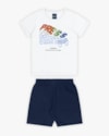 Conjunto Infantil Masculino Estampa Início do Jogo - Rei Rex - Branco-f3d79bf0-7b57-4330-90fd-cb40461eb1bc