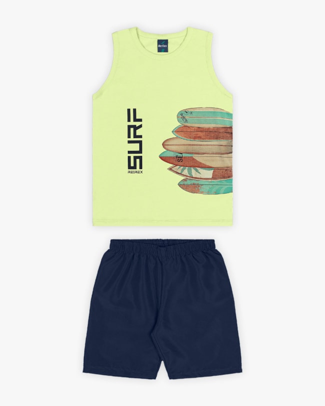 Conjunto Infantil Masculino Estampa Pranchas de Surf - Rei Rex - Matcha-7b27aa4a-a2ec-4c4f-96f5-be40724d38e2