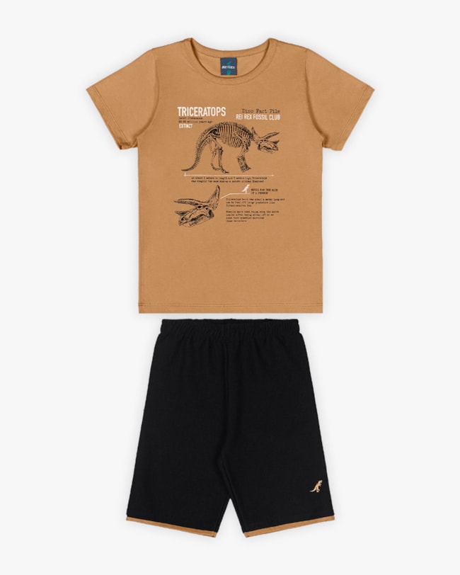 Conjunto Infantil Masculino Estampa Triceratops - ReiRex - Capim Dourado-7ce93c48-26d3-438f-b34a-63fcb618fcc1
