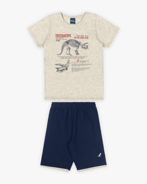 Conjunto Infantil Masculino Estampa Triceratops - ReiRex - Mescla