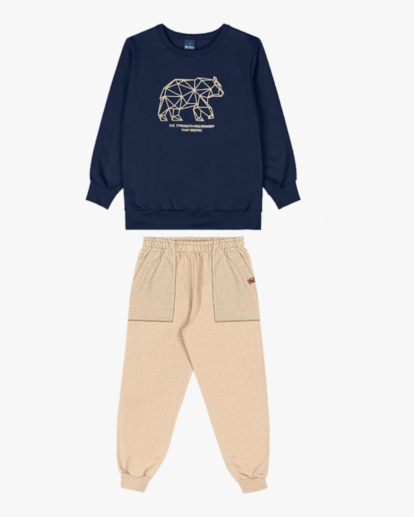 Conjunto Infantil Masculino Moletom com Estampa 3D - ReiRex - Oxford-10
