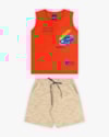 Conjunto Infantil Masculino Regata com Estampa e Bermuda - ReiRex - Carrot-bed7d343-04cd-40e9-bcad-460175261dae