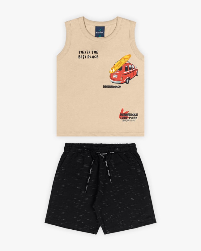Conjunto Infantil Masculino Regata com Estampa e Bermuda - ReiRex - Deserto-17b6e164-d625-4b80-a230-cc4a7c011aad