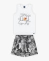 Conjunto Infantil Masculino Regata e Bermuda Estampada - ReiRex - Branco-0a79e628-9a07-41ab-a144-4b3e03e1dbce