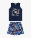 Conjunto Infantil Masculino Regata e Bermuda Estampada - ReiRex - Oxford-eb6d0c5e-3395-4b89-ba16-c1b46e15dff3
