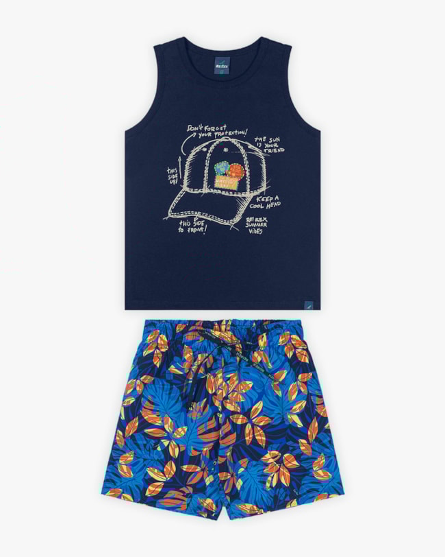 Conjunto Infantil Masculino Regata e Bermuda Estampada - ReiRex - Oxford-8c96571f-7bbc-4a5e-8621-f34d855ca6c8