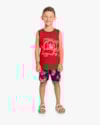 Conjunto Infantil Masculino Regata e Bermuda Estampada - ReiRex - Tomato-30141b46-3239-47b4-97f5-8483010e3a98