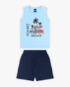 Conjunto Infantil Masculino Regata Estampa Kombi e Bermuda - ReiRex- Azul-aec84e07-c526-45cd-95cd-84084992d775