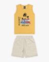 Conjunto Infantil Masculino Regata Estampa Kombi e Bermuda - ReiRex- Mostarda-83c616ed-1f7d-4aaf-b91a-c7443272e20b