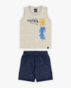 Conjunto Infantil Masculino Regata Estampa Pantanal e Bermuda- ReiRex - Mescla-1ded0767-1ee0-4190-aa81-cf5d0597c208