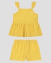 Conjunto Infantil Menina Blusa Alça e Shorts Kely Kety Amarelo-20ca530f-d899-4bfc-8150-7ecda5176e85