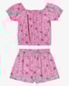 Conjunto Infantil Menina Blusa Ciganinha e Shorts - Kely Kety - Rosa-eeffcd77-a226-43c5-a7d6-13618657c256