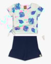 Conjunto Infantil Menina Blusa com Amarração e Shorts - Kely Kety - Creme-2d0308ac-ea42-4f17-8239-488ccf80d037