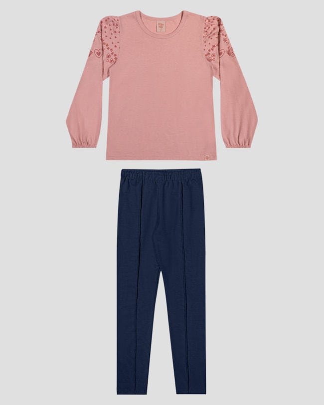 Conjunto Infantil Menina Blusa com Estampa e Legging - Kely Kety - Rosa-f32f714a-ebc4-4172-a451-4ae2432a72bd