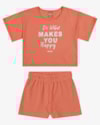 Conjunto Infantil Menina Blusa com Frase e Shorts - Kely Kety - Mango-782ea974-f71f-4549-b8f6-6742298b9f80