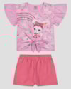 Conjunto Infantil Menina Blusa com Nó e Shorts Kely Kety Rosa-a490d064-b080-4535-b80a-4f6e566f71fc