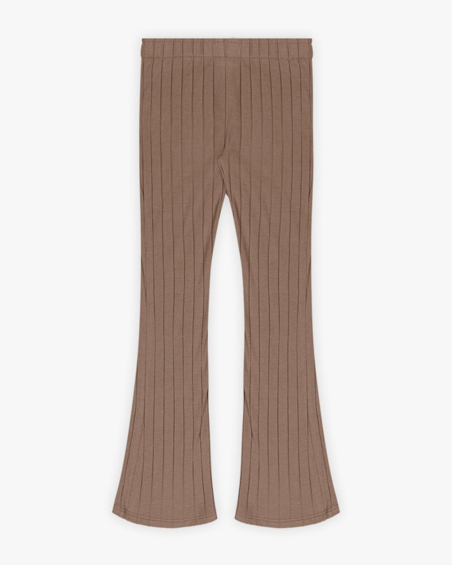 Conjunto Infantil Menina Blusa e Calça Flare Canelado - Kely Kety - Marrom-06c6bf70-59e3-4879-a5ae-c5548d2548e8