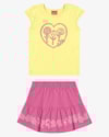 Conjunto Infantil Menina Blusa e Saia com Estampa - Kely Kety - Pinacolada-ce41bdb7-119a-4c3e-9e4c-dce8a3bb5dec