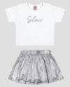 Conjunto Infantil Menina Blusa e Saia Kely Kety Branco-61f00190-aa92-4bfe-92e4-81ef696384b4