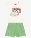 Conjunto Infantil Menina Blusa e Shorts com Babado - Kely Kety - Natural-83186841-ddad-49e6-ab04-8cb82e9e621c