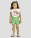 Conjunto Infantil Menina Blusa e Shorts com Babado - Kely Kety - Natural-0429883a-8be6-4672-84ef-e43a55570153