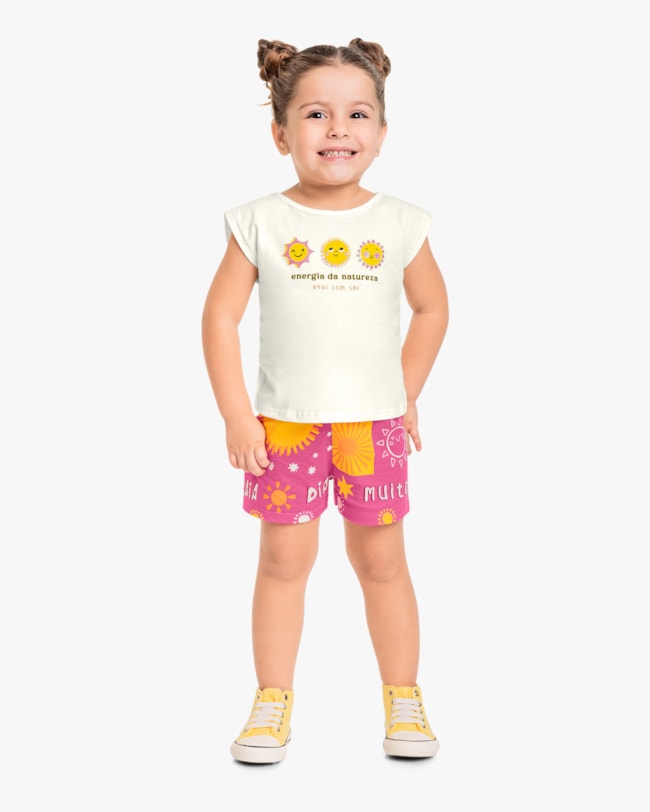 Conjunto Infantil Menina Blusa e Shorts Estampado Kely Kety-c2fae98c-a17a-4284-b7c5-8ab0801ce2fe