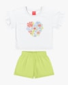 Conjunto Infantil Menina Blusa e Shorts Flores Kely Kety-89276e16-b402-406c-843d-046515d3a88e