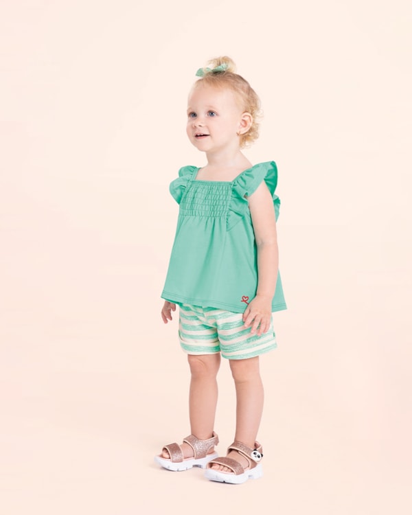 Conjunto Infantil Menina Blusa e Shorts Kely Kety