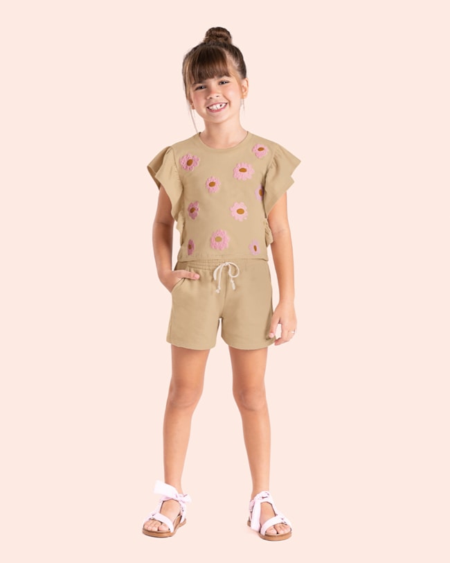 Conjunto Infantil Menina Blusa e Shorts Kely Kety-5db11715-ed6f-4541-aaa2-fd39d0fab915