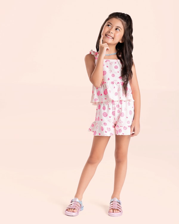 Conjunto Infantil Menina Blusa e Shorts Kely Kety