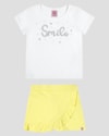 Conjunto Infantil Menina Blusa e Shorts Saia Kely Kety Branco-1aaf307f-c878-4339-853a-02ee0305311a