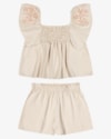 Conjunto Infantil Menina Blusa e Shorts Viscose - Kely Kety - Areia-700f0189-e52d-4f06-bfef-8edf4858b99d