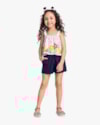 Conjunto Infantil Menina Blusa Estampada e Shorts - Kely Kety - Branco-4dc50e54-34e2-4c7a-8ccf-8a685f010a7c