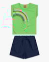 Conjunto Infantil Menina Blusa Estampada e Shorts - Kely Kety - Pistache-0b6f9282-8d00-4a6a-9c2f-75e2e2eae48f