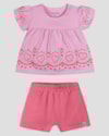 Conjunto Infantil Menina Blusa Estampada e Shorts Kely Kety Rosa-4e1c4741-2d44-4043-9454-7a6b70611599
