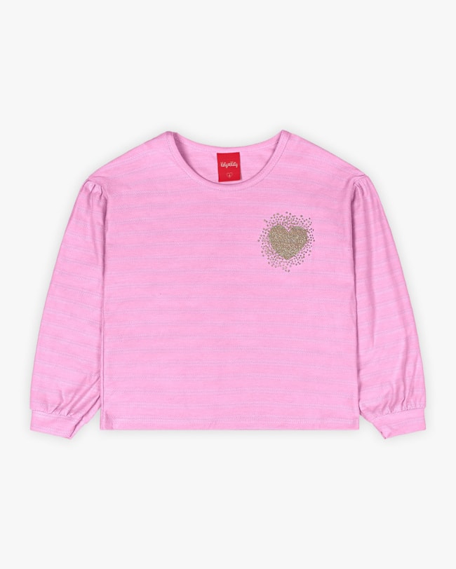 Conjunto Infantil Menina Blusa Manga Longa e Calça - Kely Kety - Rosa-b2656137-807e-4223-8981-666dd753382e